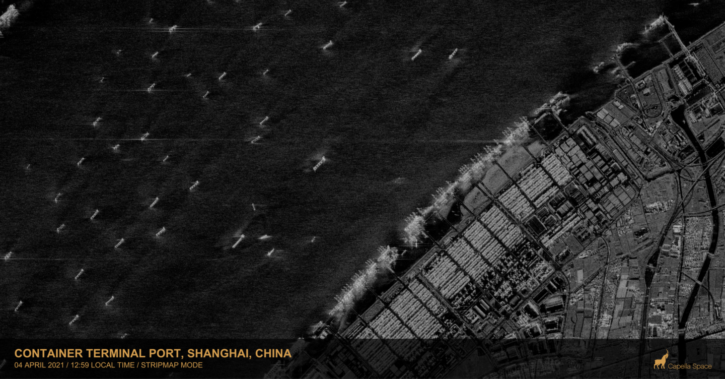 SAR Imagery of a Container Terminal Port in Shanghai