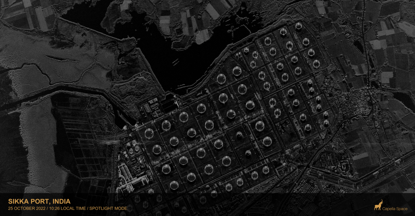 Sikka Port, India in SAR imagery
